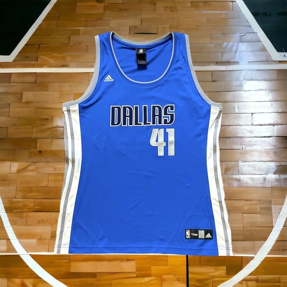 Adidas NBA 4 Her Jersey Dirk Nowitzki 41 Dallas Mavericks Size XL - Picture 1 of 7